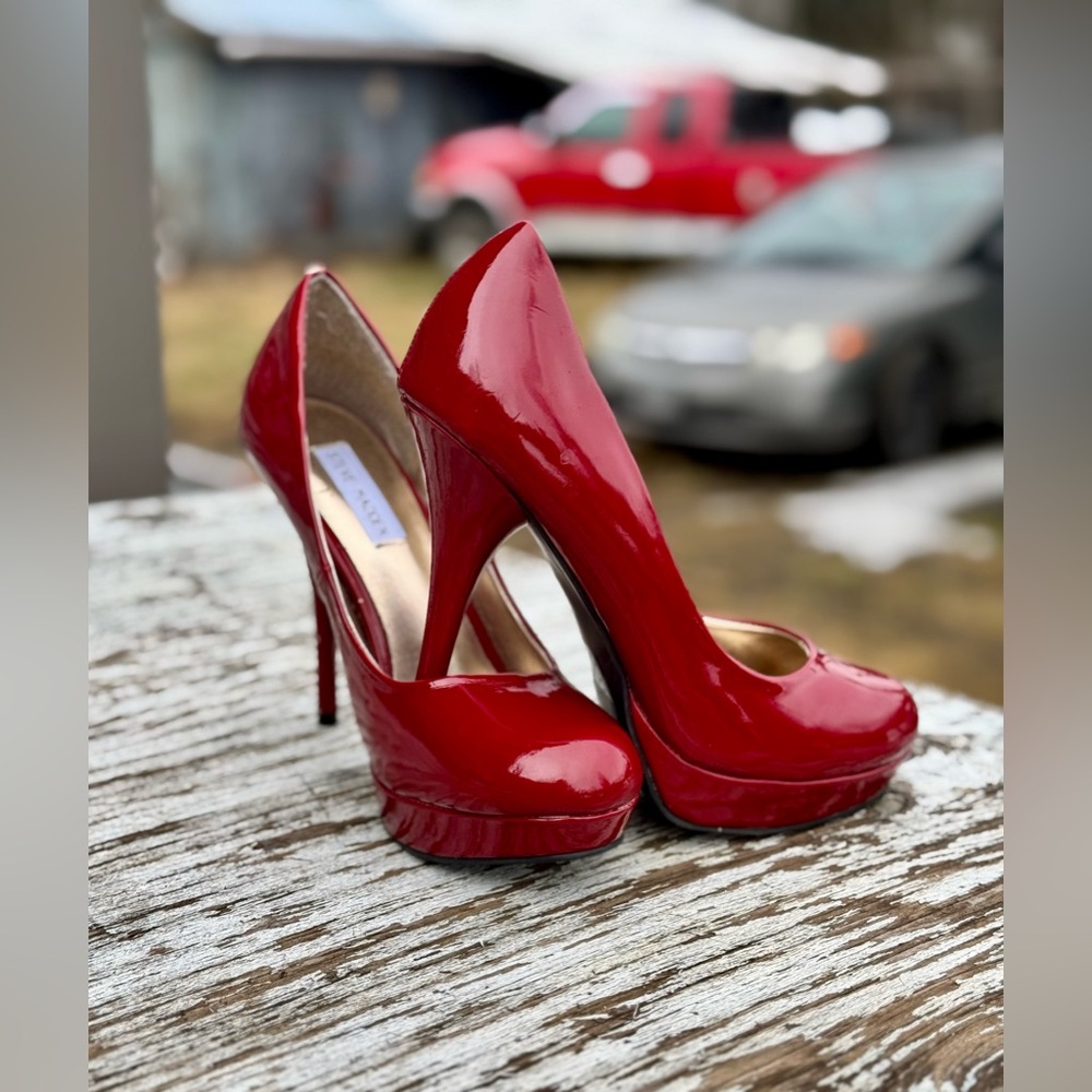 Steve Madden Glossy Red Platform Heels